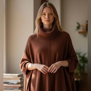 LOFT Rich Brown Cowl Neck Sweater